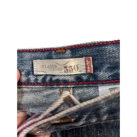 Levi's 550 Relaxed Fit High Rise Tapered Leg Jeans Blue Denim Medium Wash Sz 16M - Picture 4 of 12